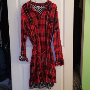 Red Plaid Flannel Dress